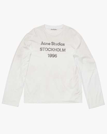 Acne Studios Stamp Logo Long Sleeve T-Shirt Optic White