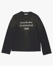 Acne Studios Stamp Logo Long Sleeve T-Shirt Faded Black