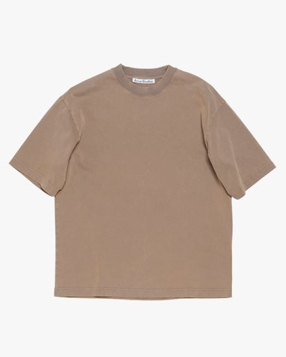 Acne Studios Back Patch Crew Neck T-Shirt Taupe Brown