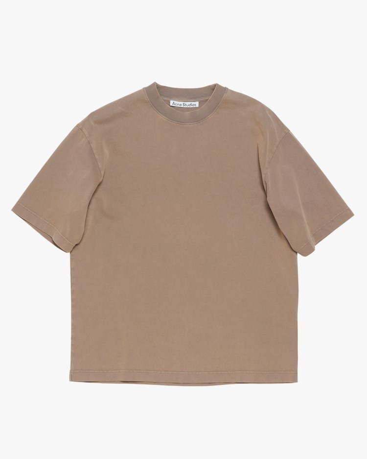 Acne Studios Back Patch Crew Neck T-Shirt Taupe Brown