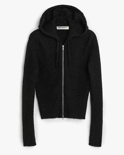 Our Legacy Compact Hood Black Fuzzy Alpaca