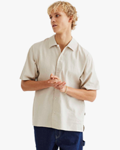 Woodbird Banks Linen Shirt Sand