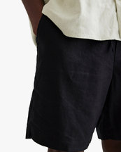 Woodbird Bommy Linen Shorts Black