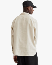 Woodbird Yuzo Linen Shirt Sand