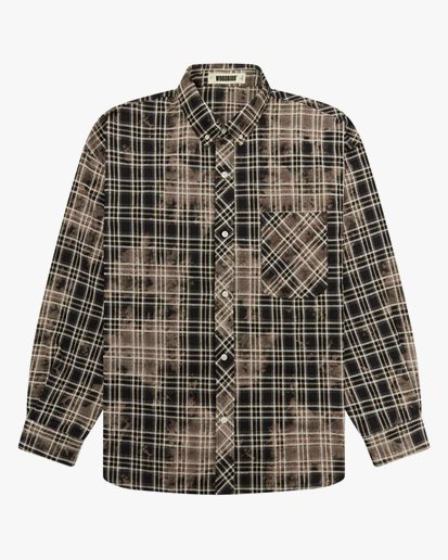 Woodbird Jong Check Shirt Brown