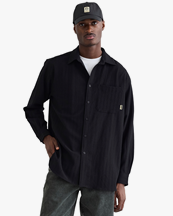 Woodbird Yuzo Struck Shirt Black