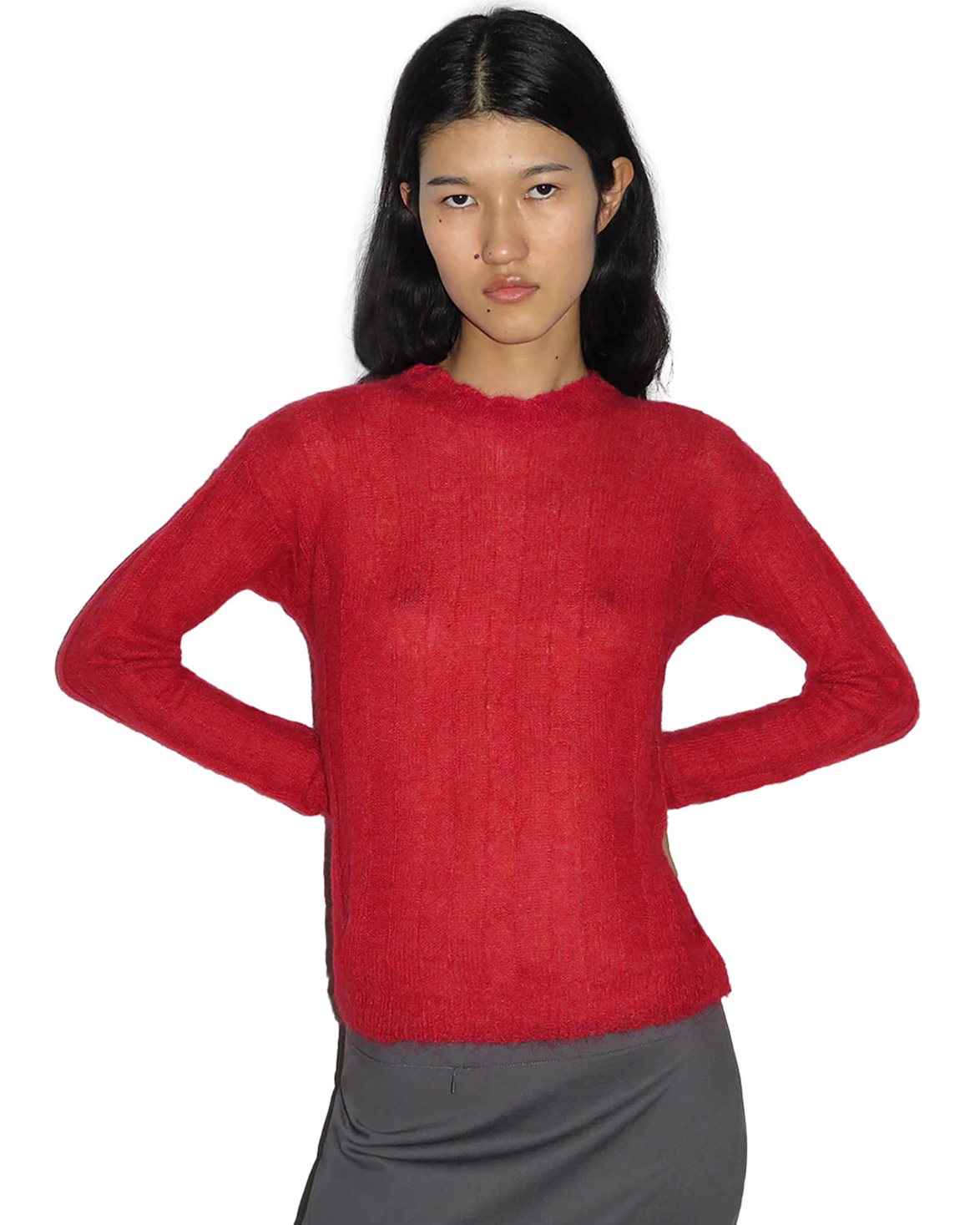 Hot $100 Hello Simone alpaca wool red Sweater 12