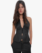 Gimaguas Ring Top Grey Pinstripe