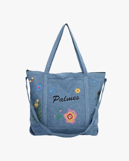 Palmes Floral Tote Bag Denim