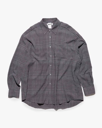 HOPE Lift Shirt Grey Micro Check