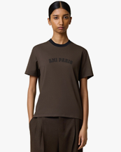 Ami Paris Logo T-Shirt Dark Coffee