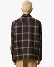 AMI Paris Check Wool Overshirt Dark Coffe/Sand