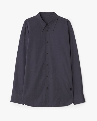 Teurn Studios Pointy Collar Poplin Shirt Dark Grey