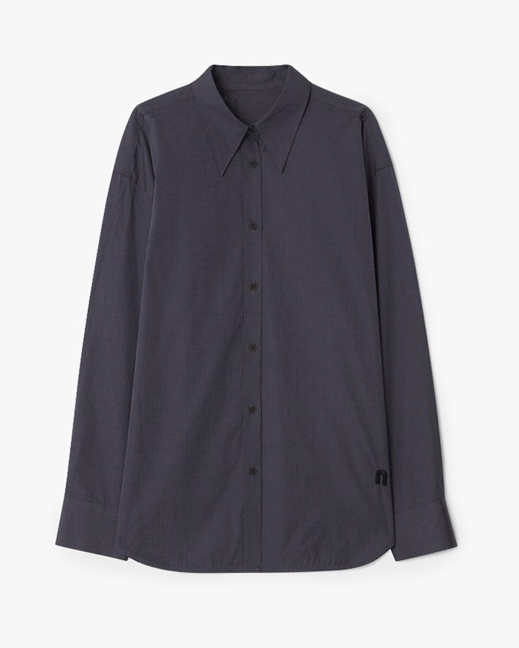 Teurn Studios Pointy Collar Poplin Shirt Dark Grey
