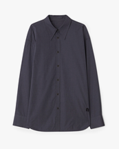 Teurn Studios Pointy Collar Poplin Shirt Dark Grey