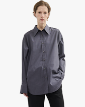 Teurn Studios Pointy Collar Poplin Shirt Dark Grey