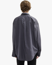 Teurn Studios Pointy Collar Poplin Shirt Dark Grey
