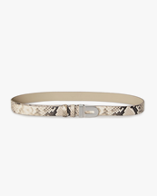 Teurn Studios Signature Monogram Leather Belt Silver Snake