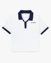 Sporty & Rich Serif Logo Terry Polo White