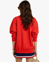 Sporty & Rich NY Tennis Club Crewneck Bright Red