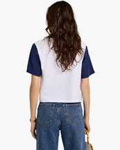 Sporty & Rich Wellness Ivy Color Block Cropped Tee White