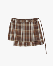 Acne Studios Pleated Tartan Skirt Brown/Beige