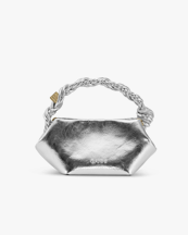 Ganni Bou Bag Mini Silver Metallic