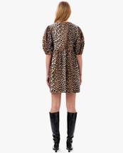 Ganni Tie String Mini Dress Leopard