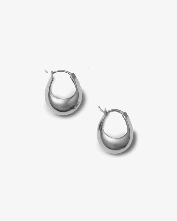 Blue Billie Egg Hoops Silver