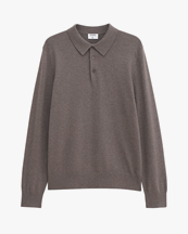 Filippa K Knitted Polo Shirt Dark Sage