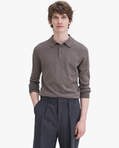 Filippa K Knitted Polo Shirt Dark Sage