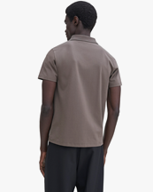 Filippa K Stretch Cotton Polo T-Shirt Dark Sage