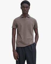 Filippa K Stretch Cotton Polo T-Shirt Dark Sage