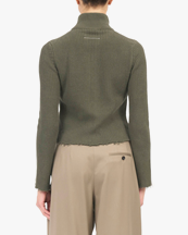 MM6 Maison Margiela Zip Knit Sweater Khaki