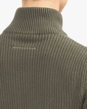 MM6 Maison Margiela Zip Knit Sweater Khaki