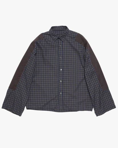 Acne Studios Checkered Patch Button-Up Shirt Black/Navy
