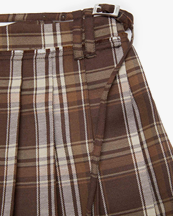 Acne Studios Pleated Tartan Skirt Brown/Beige