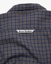 Acne Studios Checkered Patch Button-Up Shirt Black/Navy