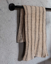 Tell me More Nella Waffle Towel Taupe Stripe