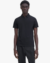 Filippa K Stretch Cotton Polo T-Shirt Black