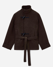 Lemaire Short Bathrobe Duffle Coat Brown Chine