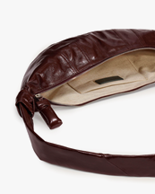 Lemaire Medium Croissant Bag Coated Cotton Chocolate Fondant