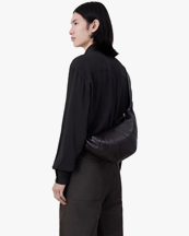 Lemaire Medium Croissant Bag Nappa Leather Dark Chocolate