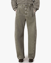 Lemaire Twisted Belted Pants Denim Snow Olive