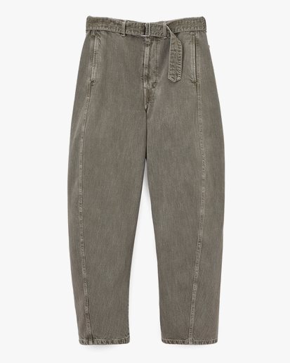 Lemaire Twisted Belted Pants Denim Snow Olive