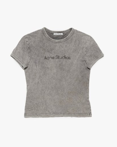 Acne Studios Fitted Blurred Logo T-Shirt Faded Grey