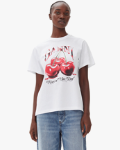 Ganni Basic Jersey Cherry T-Shirt Bright White