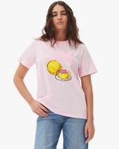 Ganni Basic Jersey Grapefruit T-Shirt Chalk Pink