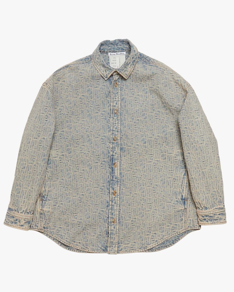 Acne Studios Relaxed Monogram Denim Shirt Blue/Beige