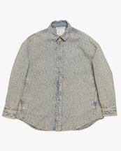 Acne Studios Relaxed Monogram Denim Shirt Blue/Beige